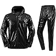 REEDBEEK Professional Anti-Rip Sauna Suit Weight Loss Sweat Suit with Hood Boxing MMA Training Gym Jacket Top and Pant Workout Full-Zip Suits for Men and Women