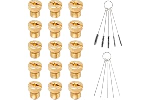 UTMACH 15 Stück M6 Vergaser Düse Hauptdüsenset Satz mit 5 Reinigungsnadeln, 5 Nylon-Bürsten Vergaser Düsen M6 Hauptdüsenset Satz Vergaser Hauptdüse Set M6 60-130 Hauptdüsenset Satz für Roller Motorrad
