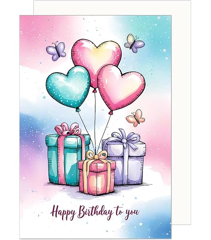 Edition Seidel Biglietto Di Auguri Di Compleanno Con Busta - Design Cuore Per Uomo E Donna - Formato 11,5x17 Cm - Stampato In Germania
