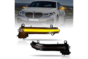 POPMOTORZ LED Spiegelblinker, 2 Stücke LED Blinker mit Canbus Fehlerfrei 2835 SMD Schwarz für BMW F20 F21 F22 F30 F31 F34 GT F35 F32 F33 F36 X1 E84
