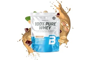 ‎BIOTECHUSA BioTechUSA 100% Pure Whey | Białko w proszku z BCAA i glutaminą | Bezglutenowe, bez oleju palmowego | 21g białka w porcji, 1 kg, Czekoladowe Masło Orzechowe