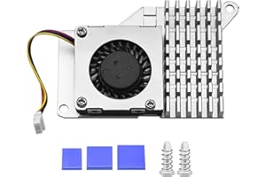 TANMOTE Active Cooler Per Raspberry Pi 5 con Ventola a Temperatura Controllata, Dissipatori in Alluminio (Argento)