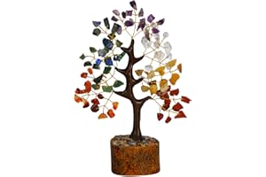 NARIBABU Seven Chakra Tree - Crystal Money Tree - Chakra Tree of Life - Feng Shui Crystals - Chakra Crystal Tree - Good Luck Crystals, Spiritual Decor - Housewarming Gifts