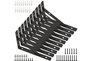 10 st svarta hyllfästen, konsolstativ, triangel hyllfäste, vägghylla, hörnfästen i metall för väggmontering (10 st – 15 x 9,5