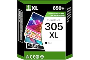RUDGUZ 305XL Ink Cartridges Compatible for HP 305 XL Ink Cartridges for HP DeskJet 2700 2710e 2720e 2721 2722 2723 2724 Plus 4110 4120e Envy 6000e 6010e 6020e Pro 6400 6420 printers (1-Black)