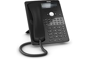 Snom Technology Global Desk Telephone D725 (12 identités SIP, 18 touches de fonction multicolores, support VLAN, audio large bande) Noir
