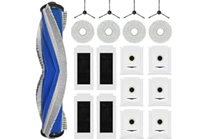 JYAILIFES 19-Piece Accessory Set for Ecovacs Deebot T30 Pro Omni / T30 Omni, 1 Rubber Main Brush, 4 Filters, 4 Wipes, 4 Side Brushes, 6 Dust Bags