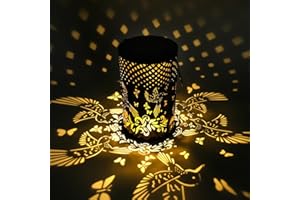 ZWOOS Farol Solar Exterior, Luz Solar Exterior Jardin, Colgante/ De Pie, Impermeable IP44, Luces Solares LED Decorativo para Jardin, Balcón (Colibrí)