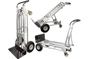 TOAUO Carretilla multifunción 3 en 1, máx. 454 kg, aluminio, plegable, transporte de mano