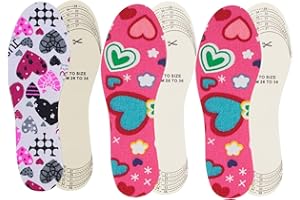 OMBRISA Kids Insoles, Insoles for Kids 3 Pairs, Shoe Filler Toddler, Memory Sponge Insoles Breathable Latex Shoe Inserts, Cutting Size Soft Washable Replacement Insole (3 pcs 2)