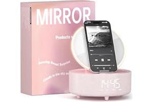 COLSUR Bluetooth Speaker, Wireless Charging with Collapsible Mirror Lights, Night Light, Phone Holder for iPhone, Gifts for Teenage Girls Mom