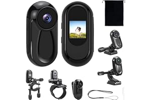 Feelhap Mini Caméra d'action, Mini Caméra Sport 1080P Camera de Poche pour Casque Camera Vlog Petite-caméra d'action Portable Minicaméra Sportive Vidéocam Portable Moto,Mini Caméscope Vidéo Velo