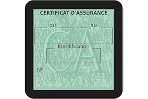 HADEXIA Porte Vignette Assurance Pare Brise Voiture Neutre | Étui Simple Pochette Adhésive Autocollant Sticker Noir