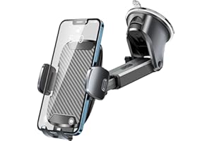 Tsryrlr Support Telephone Voiture, [Ventouse Puissante] Porte Telephone Voiture Tableau de Bord, Support pour Pare-Brise de Voiture, Rotation 360°, pour 4-7" iPhone/Smartphone/GPS