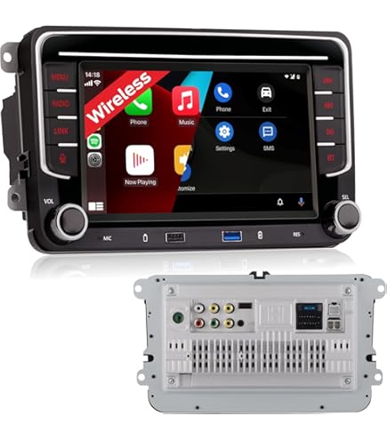 2 64G]Android 13 Car Radio for VW Tiguan 2010-2015 with Wireless Carplay & Android Auto, 9 inch Touch Screen Car Radio with Bluetooth WiFi FM/RDS Hi-FI GPS SWC 2USB AHD Rear View Camera