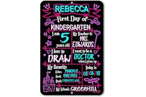 Honey Dew Gifts Chalkboard Style School Photo Prop Board, Kindergarten, Preschool, Reusable Tin Sign (First Day HDG-1113 12x18)