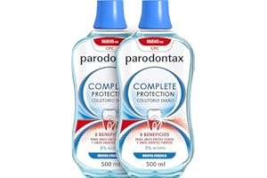 Parodontax Colutorio Complete Protection, Enjuague Bucal Diario Con 0% Alcohol, Para Unas Encías Sanas y Dientes Fuertes, Sabor Menta Fresca, Pack 2 x500ml