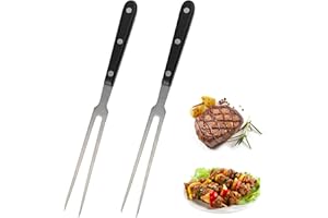 LONGHAO 2 pcs,Tenedor De Acero Inoxidable Barbacoa,Tenedores De Carne,Tenedores De Trinchar,Tenedor Para Barbacoa,Tenedor Para Barbacoa,Cuchillo Para Trinchar Barbacoa,Longitud 27cm,Para Chefs De Barbacoa