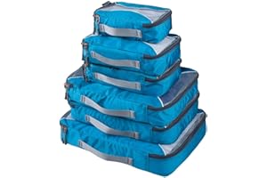G4Free Kostki do pakowania, organizer, do walizki, wartościowy zestaw, do podróży, do przechowywania w domu, 6 szt. (1 x rozmiar S, 2 x rozmiar M, 2 x rozmiar L, 1 x rozmiar XL), niebieskie