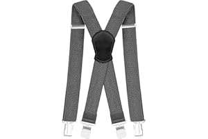 Pejoye Bretelle Uomo Vintage da Lavoro Eleganti Sportive Regolabili 4cm Larghe Forte 4 Clips e Forma a X Elastica Taglia Unica per Uomo und Donna