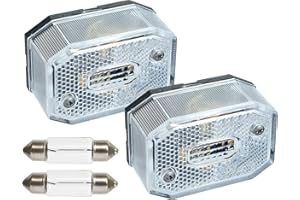 meinAnhängerersatzteil 2x Aspöck Flexipoint I 1 Begrenzungsleuchten Positionsleuchten weiß mit Soffitte