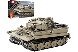 Reobrix Military Tiger I Tank Building Toy Set for Adults, 1:28 Scale WW2 Heavy Army Battle Tanks Model, 77031 World of Tanks Licensed War Tracked Vehicles Hobby Gift for Boys Man (1138PCS)