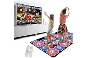 Kouamor 165 * 93cm Double Dance Mat, 100 Songs & 5 Modes, Dance Mat for Girls, Dances Mats that Connects to TVs, Double Dances Mats for TVs, with 2 Controllers, Christmas & Birthday Gift
