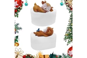GLAITC Weihnachten 3D Silikonform, 2 Stück Weihnachten Hirsch Kerze Süßigkeiten Schokolade Seifenformen für Weihnachten Handgemachte Kuchen Süßigkeiten Kerze Eiswürfel DIY Weihnachtsschmuck Dekoration