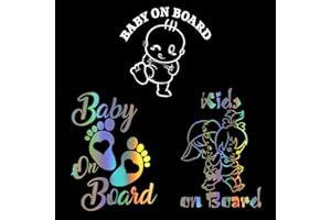 EQLEF Baby on Board Kids on Board Car Warning Stickers - 3 Pack Safety Decals for Bumper & Window