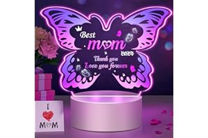 Polemera Gifts for Mum, Butterfly Mum Christmas Gifts, Birthday Gifts for Mum Mummy Nanny, Butterfly Night Light for Mum, Mum Birthday Gifts, Mum Gifts from Daughter Son, Presents for Mum, Home Decor