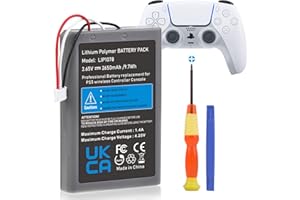 Batería para controlador PS5, Hisewen 2650 mAh LIP1708 PS5, batería de repuesto para mando inalámbrico Sony PlayStation 5 DualSense CFI-ZCT1W