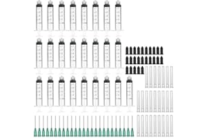 AGEMORE Siringhe da 5 ml con aghi di riempimento a punta smussata 18G x 1” e tappo per la conservazione (adattatore Luer)