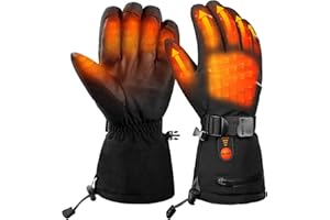 Ynredee Electric Heated Gloves with Touch Screen,Rechargeable 7.4V 3200MAH Battery Heating Gloves for Men Women,3 Temperature Level Heating Battery Powered Windproof Gloves for Outdoor Warm
