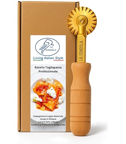 Eppicotispai Rullo Tagliapasta Professionale Ovale 5,3 Cm – In Acciaio Inox E Legno Per Ravioli, Biscotti, Gnocchi, Pasta Fresca