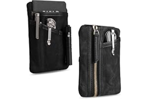Sayram SP6 EDC Pouch Tasche, kompakter EDC Taschen Organizer aus gewachstem Canvas, Reißverschlusstasche für Herren, EDC Pocket Organizer für Kleingeld, Notizbuch, Taschenlampe