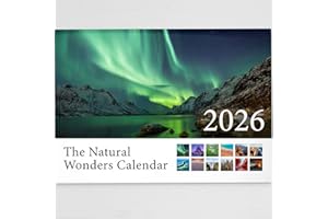 HAGUE 2026 Natural Wonders Wall Calendar Featuring Stunning Photography of Natural Wonders From Around The World - Includes All UK & World Holidays & Dates | Perfect Christmas Calendar for Home And Office