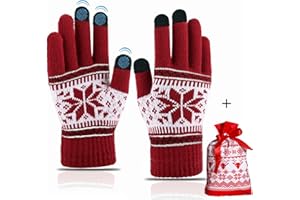OHWHOA Guantes Invierno Térmicos Mujer Hombre Gantes Touch Screen Táctiles Aire Libre Running Trabajo Conducir Guante Interior de Felpa Bolsa Regalos Incluida Regalos Navidad por Hombre Mujer
