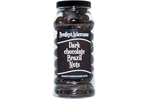BENTLEY & ACKERMAN Dark Chocolate Brazil Nuts - (600g) Original Dark Chocolate Covered Brazil Nuts in a Gift Jar