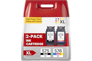 RUDGUZ PG-575XL CL-576XL Multipack Cartouche Remplacement pour Canon 575 XL 576 XL pour Cartouche 575 et 576 pour Canon TS3550i, TR4750i, TR4751i, TS3551i, TS3551 (Noir, Couleur)