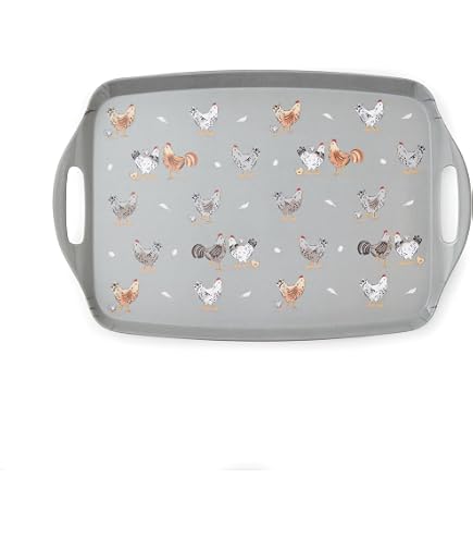 Plateau De Service Mélamine Tipperleyhill - Motif Rouge-gorge, 43,5x32 Cm - Idéal Petit Déjeuner, Fêtes, Cadeau