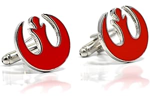 BEAUX BIJOUX Gemelos rojos del símbolo de la Alianza Rebelde de Star Wars, vienen en caja, rojo