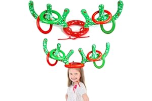 Darryy Corna Cervo Gonfiabile Set, Gonfiabile Lancio Anelli Gioco, Anelli Gonfiabili, Giocattolo per Bambini, Giochi di Natale, Giochi per Feste di Compleanno Bambini