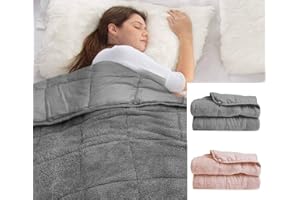 rejuvopedic Huggy Weighted Blanket / 152x200cms / 15lbs / Grey/Warm and Cosy Teddy Fleece Fabric/Anxiety Stress Relief