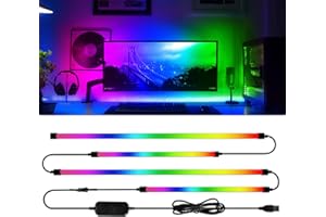 AURORIONCG Bande LED RGBIC pour Écran PC - Kit de Rétroéclairage avec Synchronisation des Couleurs pour Gaming, Lumière d'Ambiance USB Immersive, Compatible Windows & Mac OS (34 Pouces 4 Côtés)