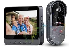 ZEERKEER Sonnette sans Fil Exterieur Etanche avec écran IPS de 4.3 1080P Sonnette sans Fil avec Camera IP69 Visiophone Audio Bidirectionnel étanche Caméra HD 170° Interphone Vision Nocturne Infrarouge