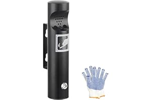 JAOGAUS Cendrier mural pour l'extérieur, en acier inoxydable, avec serrure, résistant aux intempéries, tubulaire, pour terrasse, restaurant, hôtel et bureau