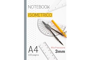 Notebook isometrico: Quaderno Isometrico | Carta isometrica 100 pagine A4 | Alta Precisione | Carta da disegno in prospettiva, Griglia Isometrica a Triangolo per Disegno 3D | Libreria Isometrica