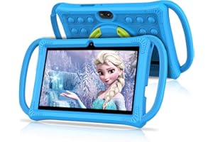 VASOUN Kids Tablet 7 inch, Android 13 Tablet for Kids, Toddler Tablets with Shockproof Case, 4GB(2+2) RAM 32GB ROM, Parental Control, GMS Certified WiFi Dual Camera with Eye Protection (Blue)