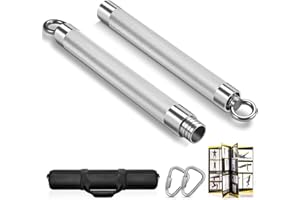 DASKING Drążek do fitnessu, taśmy oporowe, odłączany bar, taśmy do ćwiczeń, drążek do fitnessu, srebrny (maksymalna nośność 100 kg), do treningu siłowego, treningu fitness