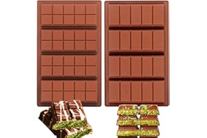 Webake Moules en silicone pour barre de chocolat 2 pièces